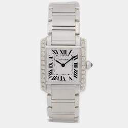 Cartier Customised White Diamond Stainless Steel  2301 Quartz Women's Wristwatch 25mm