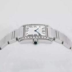 Cartier Customised White Diamond Stainless Steel  2301 Quartz Women's Wristwatch 25mm