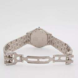 Cartier Customised White 0.50CT Diamond Stainless Steel Cougar 987904 Quartz Women's Wristwatch 33mm