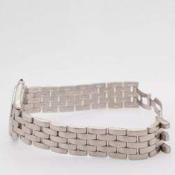 Cartier Customised White 0.50CT Diamond Stainless Steel Cougar 987904 Quartz Women's Wristwatch 33mm