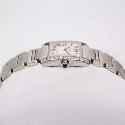 Cartier Customised White 1.25CT Diamond Stainless Steel  2465 Quartz Women's Wristwatch 25mm