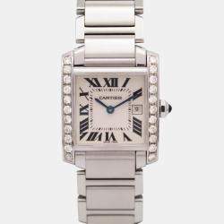 Cartier Customised White 1.25CT Diamond Stainless Steel  2465 Quartz Women's Wristwatch 25mm