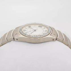 Cartier Customised White 1.75CT Diamond Stainless Steel Santos Ronde 1920 Automatic Women's Wristwatch 33mm
