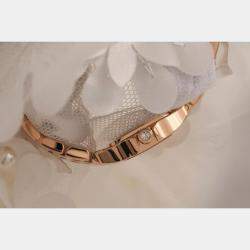 Cartier Customised Pink 0.70CT Diamond 18K Rose Gold Santos 100  Quartz Women's Wristwatch 26mm