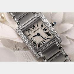 Cartier Customised Diamond Stainless Steel  W51008Q3 Quartz Women's Wristwatch 25 MM