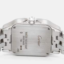 Cartier Silver 18k White Gold Diamond Santos Demoiselle WF9010YA Women's Wristwatch 26 mm