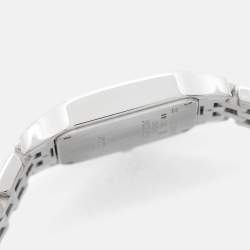Cartier Silver 18k White Gold Diamond Santos Demoiselle WF9010YA Women's Wristwatch 26 mm