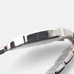 Cartier Silver 18k White Gold Diamond Santos Demoiselle WF9010YA Women's Wristwatch 26 mm