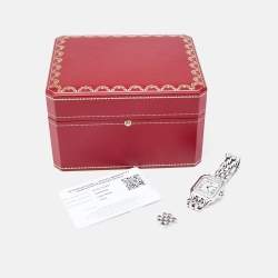 Pre Owned ساعة يد نسائية كارتييه بانثير دو كارتييه W4PN0008 ألماس ستانلس ستيل فضية 29مم