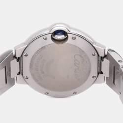 Pre Owned Cartier Pink Stainless Steel Blue Sapphire Ballon Bleu de Cartier W6920100 Women's Wristwatch 33mm
