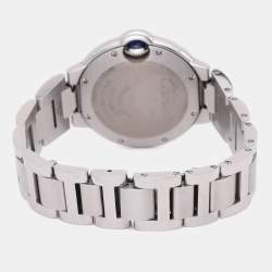 Pre Owned Cartier Pink Stainless Steel Blue Sapphire Ballon Bleu de Cartier W6920100 Women's Wristwatch 33mm
