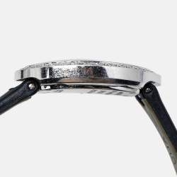 Cartier Silver 18K White Gold Diamond Satin Baignoire WB520027 Women's Wristwatch 25 mm