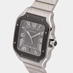 Cartier Grey Stainless Steel Santos De Cartier WSSA0037 Women's Wristwatch 39.8 mm