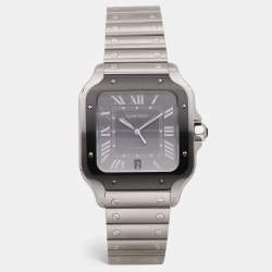 Cartier Grey Stainless Steel Santos De Cartier WSSA0037 Women's Wristwatch 39.8 mm