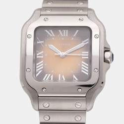 Pre Owned Cartier Vignette Brown Stainless Steel  Santos WSSA0065 Women's Wristwatch 35.10 mm