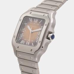Pre Owned Cartier Vignette Brown Stainless Steel  Santos WSSA0065 Women's Wristwatch 35.10 mm