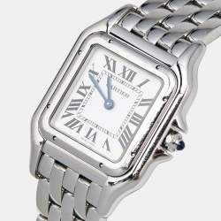 Pre Owned Cartier Silver Stainless Steel Panthere WSPN0007 Women's Wristwatch 26 mm