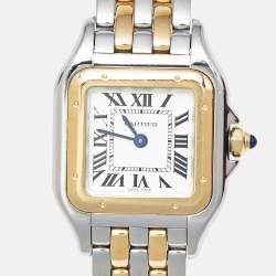 Pre Owned Cartier Silver 18k Yellow Gold Stainless Steel Panthère de Cartier W2PN0006 Women's Wristwatch 22 mm