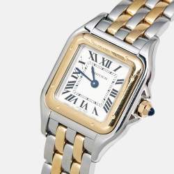 Pre Owned Cartier Silver 18k Yellow Gold Stainless Steel Panthère de Cartier W2PN0006 Women's Wristwatch 22 mm