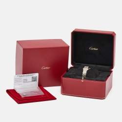 Pre Owned Cartier Silver 18k Yellow Gold Stainless Steel Panthère de Cartier W2PN0006 Women's Wristwatch 22 mm