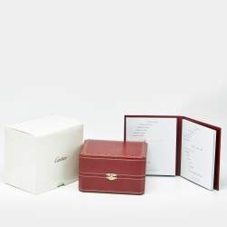 Cartier Silver Stainless Steel Alligator Leather Cle De Cartier WSCL0017 Women's Wristwatch 35 mm