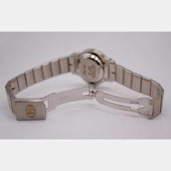 Cartier White Customised Diamond 18k Yellow Gold Stainless Steel Santos Octagon Automatic Women's Wristwatch 25 mm