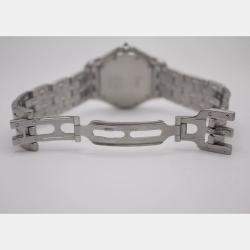 Cartier White Customised Diamond Stainless Steel Cougar Quartz Women's Wristwatch 33 mm