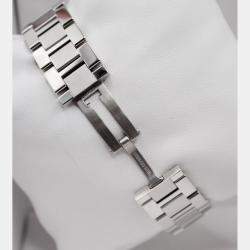 Cartier White Customised 0.50ct Diamond Stainless Steel Tank Solo Quartz Women's Wristwatch 24 mm
