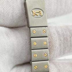 Cartier Bronze 18k Yellow Gold Stainless Steel Santos Galbee 1567 Quartz Women's Wristwatch 24 mm