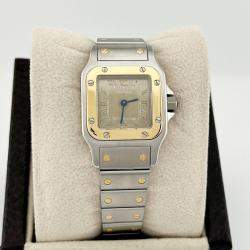 Cartier Bronze 18k Yellow Gold Stainless Steel Santos Galbee 1567 Quartz Women's Wristwatch 24 mm