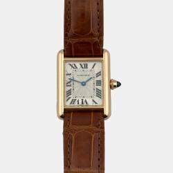 Cartier Silver 18K Rose Gold Tank Louis WGTA0010 Manual Winding Women's Wristwatch 22 mm
