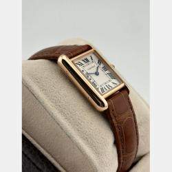 Cartier Silver 18K Rose Gold Tank Louis WGTA0010 Manual Winding Women's Wristwatch 22 mm