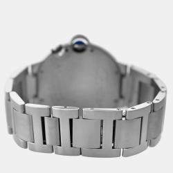 Cartier Silver Stainless Steel Ballon Bleu 3194 Quartz Women's Wristwatch 38.5 mm
