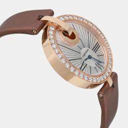 Cartier Silver 18k Rose Gold Captive De Cartier WG600011 Quartz Women's Wristwatch 35 mm