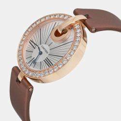 Cartier Silver 18k Rose Gold Captive De Cartier WG600011 Quartz Women's Wristwatch 35 mm