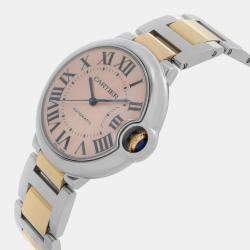 Cartier Pink MOP 18K Rose Gold Stainless Steel Ballon Bleu W6920033 Automatic Women's Wristwatch 36 mm
