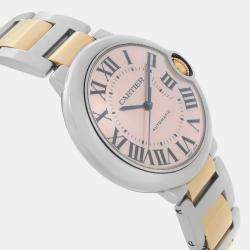 Cartier Pink MOP 18K Rose Gold Stainless Steel Ballon Bleu W6920033 Automatic Women's Wristwatch 36 mm