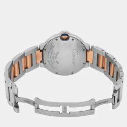 Cartier Pink MOP 18K Rose Gold Stainless Steel Ballon Bleu W6920033 Automatic Women's Wristwatch 36 mm
