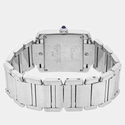 Pre Owned Cartier Silver Stainless Steel Tank Francaise W51011Q3 Quartz Women's Wristwatch 25 mm