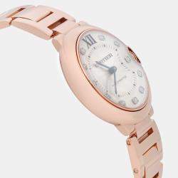 Cartier Silver 18k Rose Gold Ballon Bleu WE902026 Automatic Women's Wristwatch 36 mm