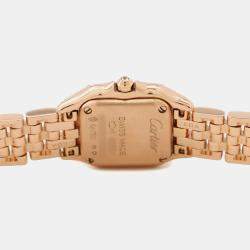 Cartier Silver 18k Rose Gold Panthere De Cartier WJPN0045 Quartz Women's Wristwatch 21 mm
