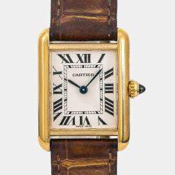 Cartier Tank Louis White 18K Yellow Gold  Quartz Women's Wristwatch 22 mm
