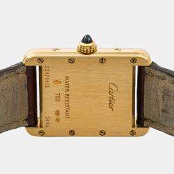 Cartier Tank Louis White 18K Yellow Gold  Quartz Women's Wristwatch 22 mm