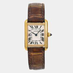 Cartier Tank Louis White 18K Yellow Gold  Quartz Women's Wristwatch 22 mm