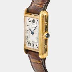 Cartier Tank Louis White 18K Yellow Gold  Quartz Women's Wristwatch 22 mm
