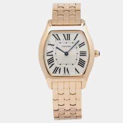 Cartier Silver 18K Rose Gold Tortue W1556366 Manual Winding Women's Wristwatch 31mm