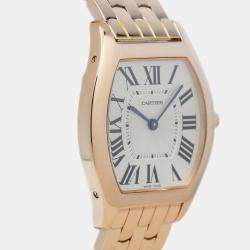 Cartier Silver 18K Rose Gold Tortue W1556366 Manual Winding Women's Wristwatch 31mm