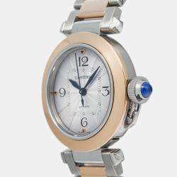 Cartier White 18K Yellow Gold Stainless Steel Pasha W2PA0008 Women's Wristwatch 35mm