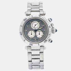Cartier Grey Stainless Steel Pasha W525395 Quartz Women's Wristwatch 35mm