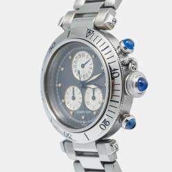 Pre Owned Cartier Grey Stainless Steel Pasha W525395 Quartz Women's Wristwatch 35mm